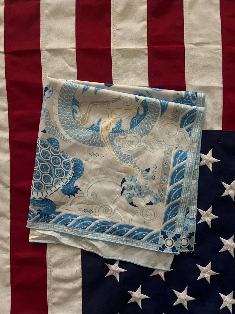 Faux silk handkerchief